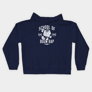 School of Boom Bap (White Print) Kids Hoodie